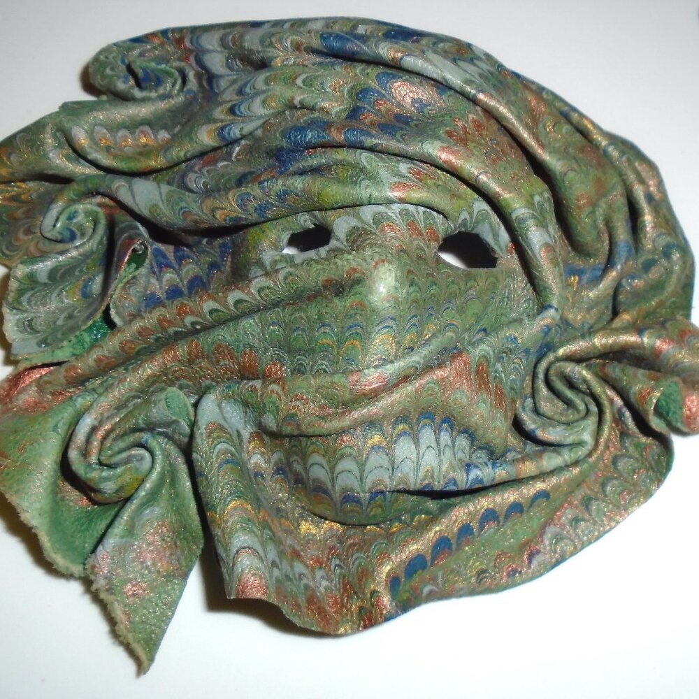 Signed marbled art mask wall hanging